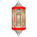 Pentagonal Titanium Glass Light Sightseeing Elevator Cabin Passenger Lift